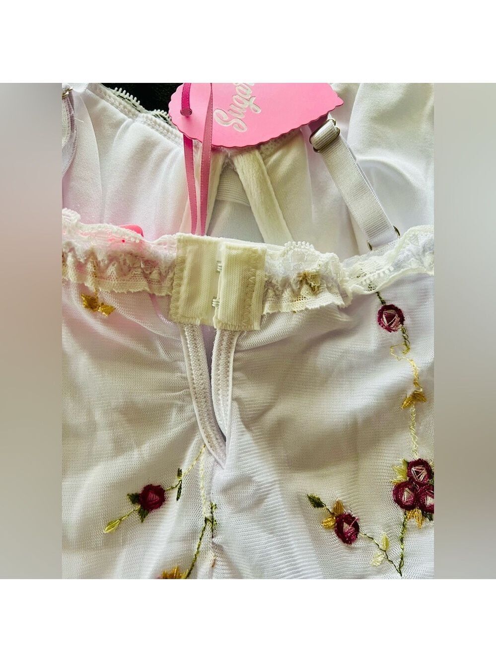 NWT XLarge Dolls Kill Sugar Thrillz I’m Baby Mini Slip Dress in White - Picture 8 of 12